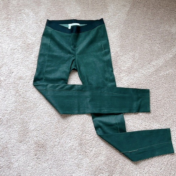 10 Crosby Derek Lam Forest Green Microsuede Leggings - Picture 1 of 7